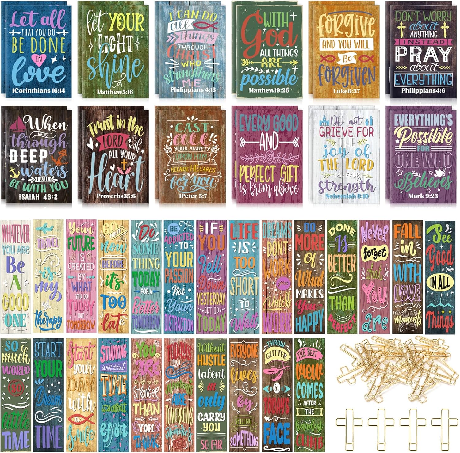 72Pcs Mother's Day Christian Gifts Bulk 24 Bible Verse Bookmark 24 Christian