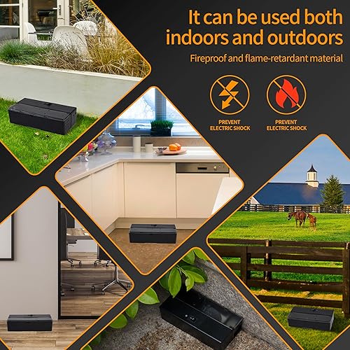 Miniatura 7 de GSS Trampa eléctrica para ratones, trampa electrónica inteligente para ratones, diseño a prueba de escape, funciona con pilas con luz de alerta