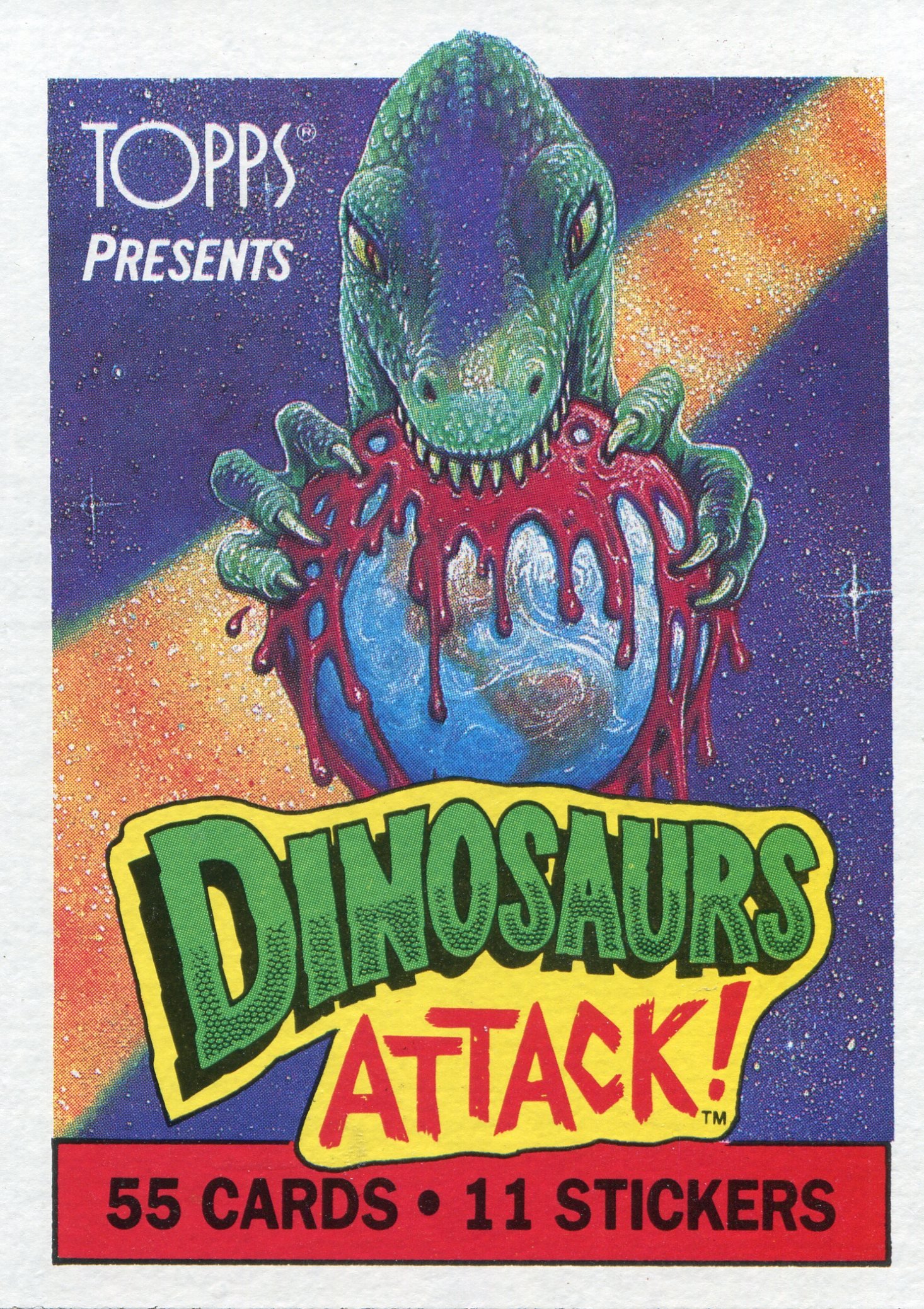 Dinosaurs Attack Trading Card Set 55 Cards and 11 Stickers (1988)