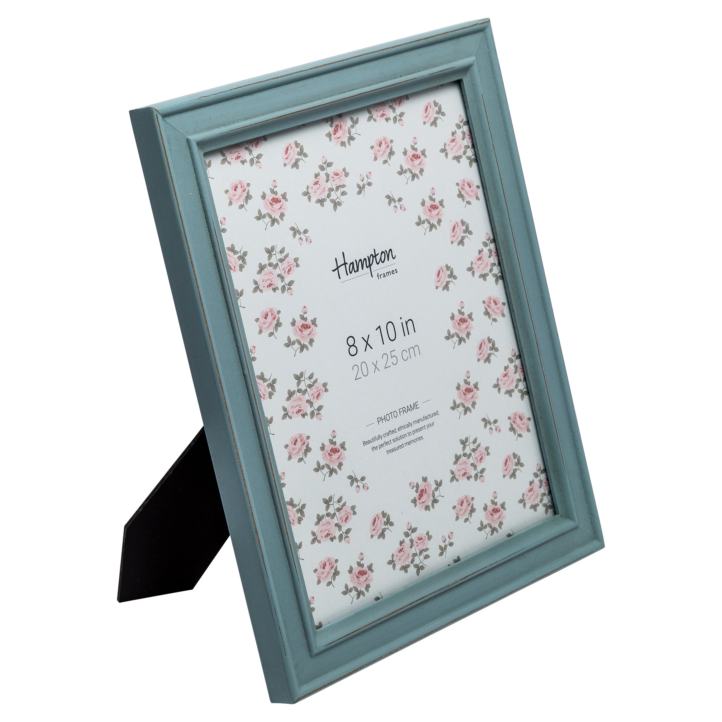 Hampton Frames Cornice Quadrata In Legno Effetto Invecchiato – 13x13 Cm, Vetro Trasparente – Autoportante O Da Parete – Per Foto, Ricordi E Decorazione