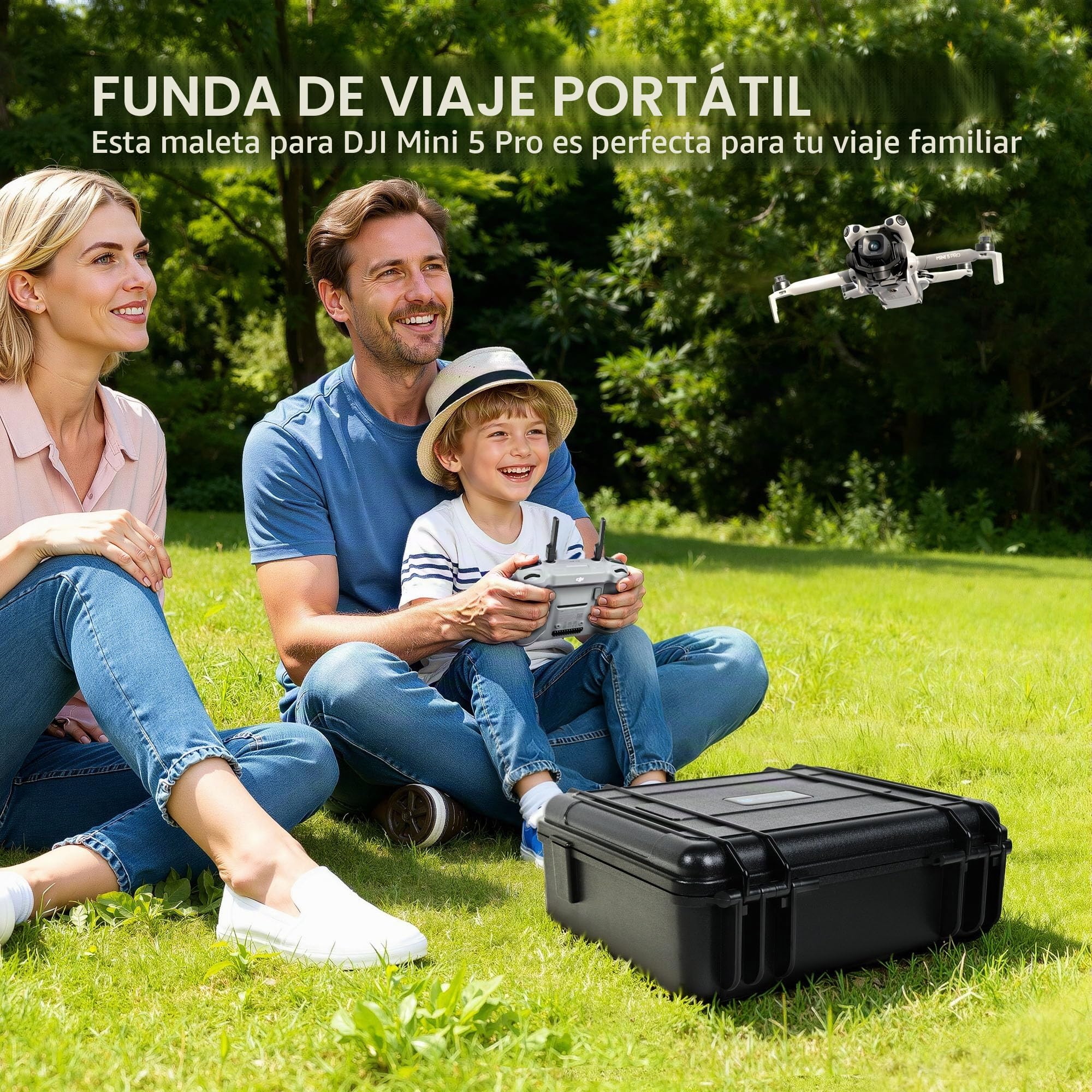 LEKUFEE Maleta Rígido e Impermeable para dron dji Mini 5 Pro, Pack dji Mini 5 Pro Vuela Más, RC 2/RC N3, 6 baterías, Centro de Carga bidireccional y Otros Accesorios (Solo Estuche)
