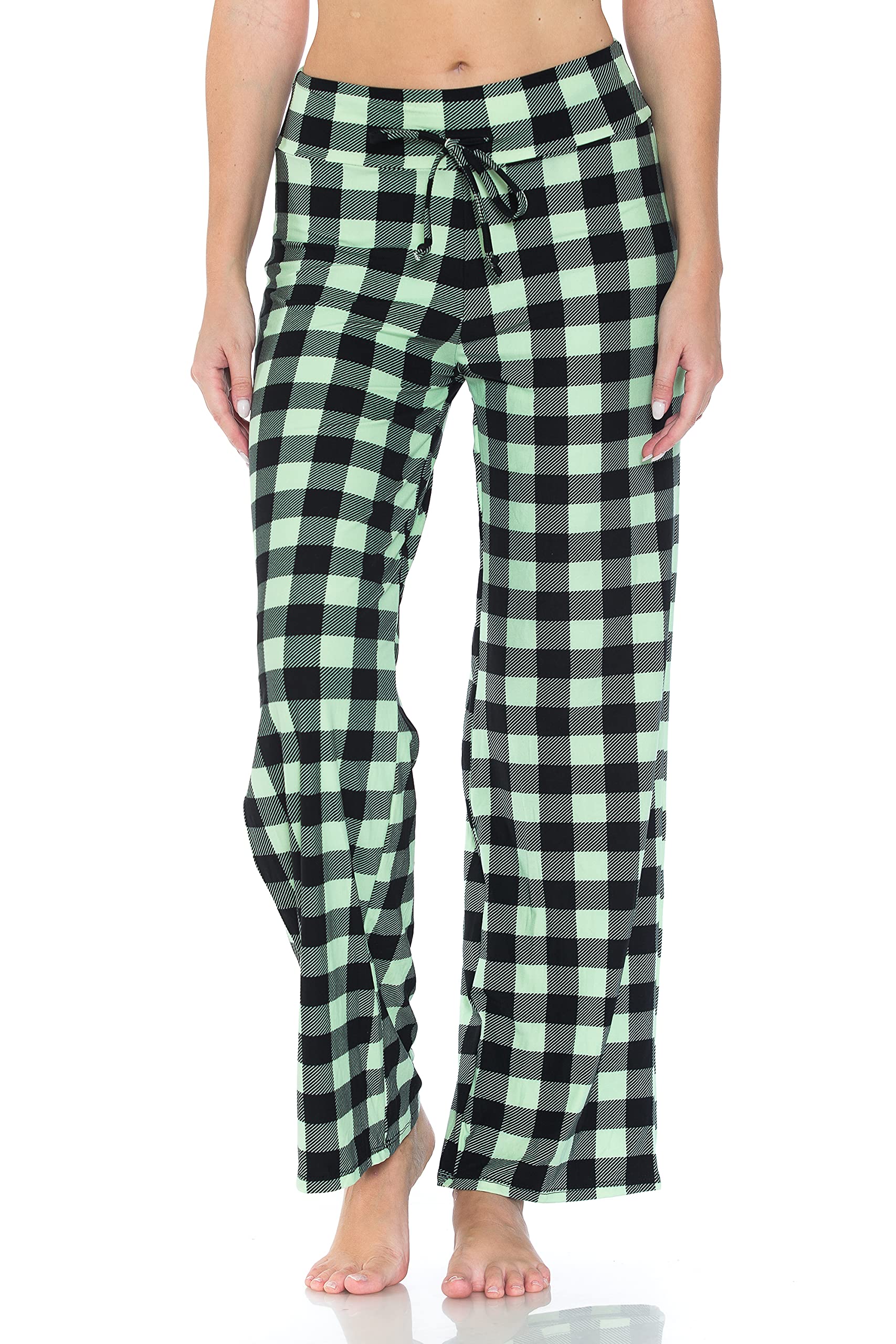 Leggings Depot Women's Wide Leg Drawstring Pajama Pants for Lounge, Sleep