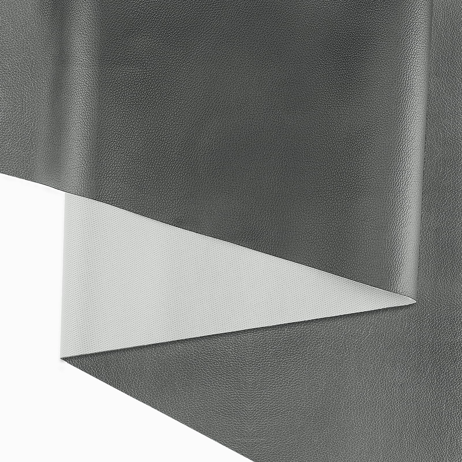 KELUBATU Waterproof Faux Leather Fabric Durable Scratch-Resistant Leatherette Upholstery Material, 500cm x 140cm Grey Sheet, Easy to Clean & Cut for Furniture Refurbishment, DIY Crafts, Sofa Making