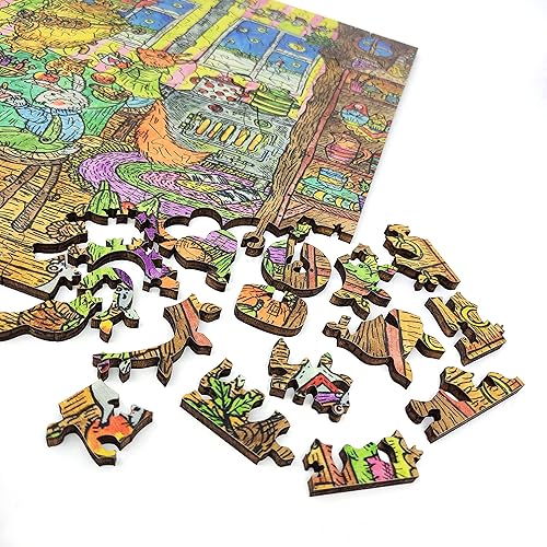 Miniatura 5 de Rompecabezas de madera para adultos, piezas de forma única, fabricado en los Estados Unidos por FoxSmartBox - 380 piezas - Tea Party