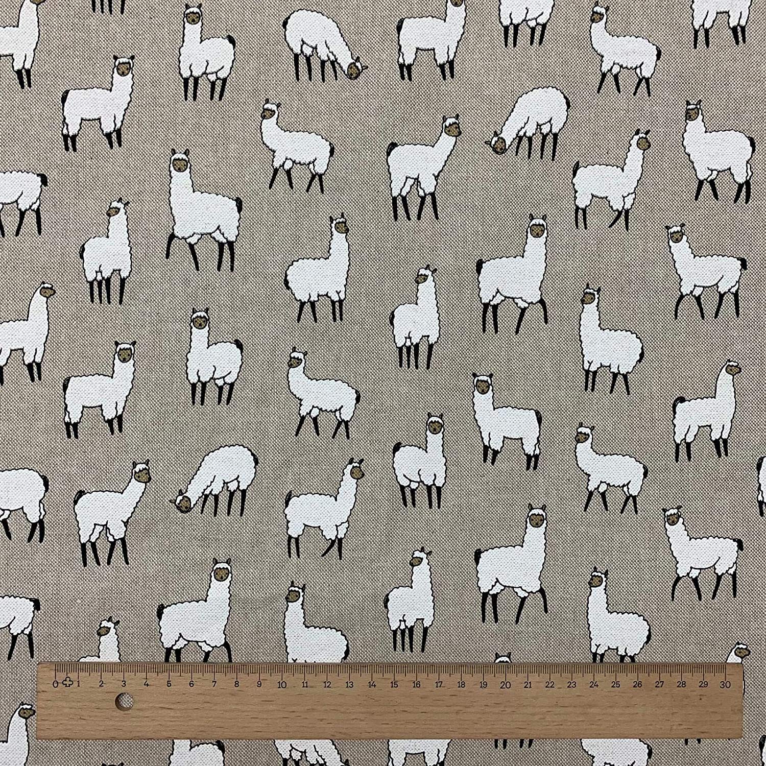 Thimbles Fabrics Multicolor Alpacas Print Design Cotton Rich Linen Look Fabric For Curtains Blinds Craft Quilting Patchwork & Upholstery 140Cm Wide – Sold By The Half Metre