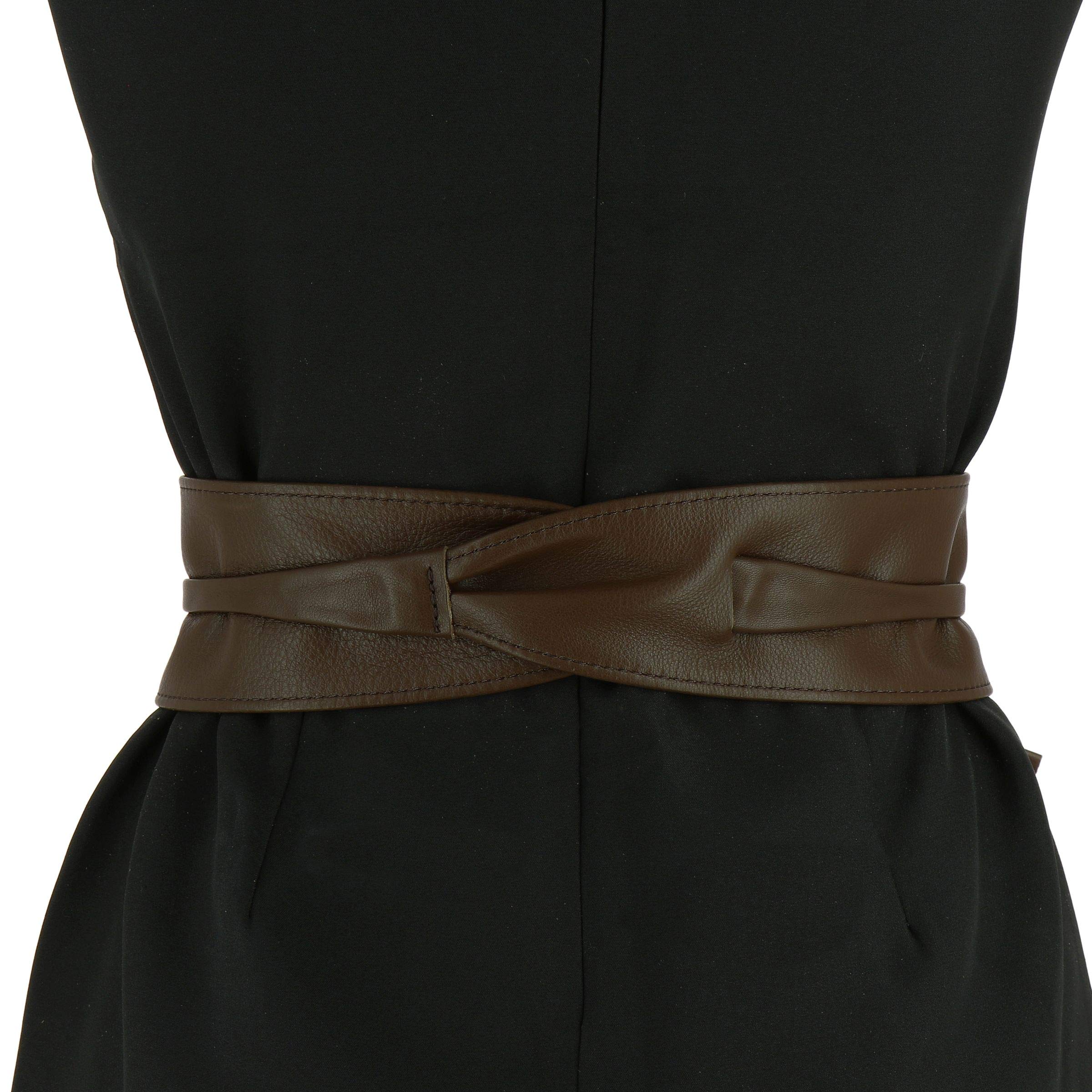 FASHIONGEN - Cinturón Obi de cuero, Cuero Vacuno Plena Flor, para las mujeres, cinturón de vestido, CASSIANE
