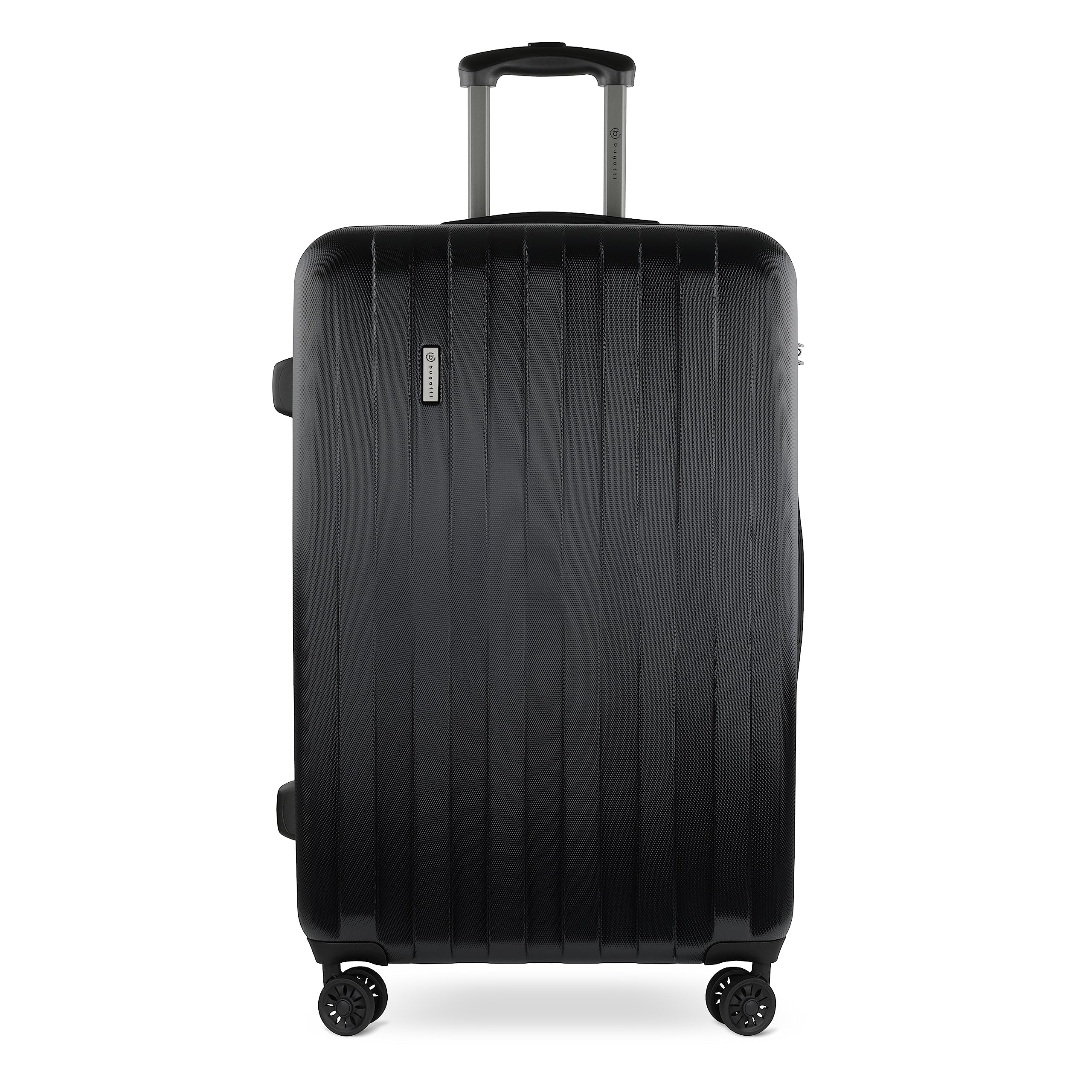 bugatti Lima Valise Rigide 77,5 x 52 x 31,5 cm – 91,7 L - 4 roulettes avec Serrure TSA – Noir L Noir