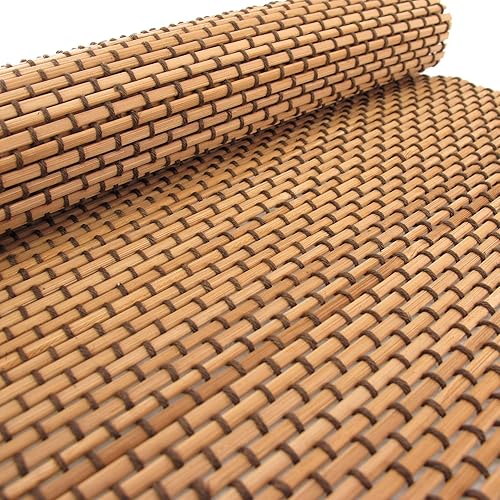 Miniatura 3 de BambooMN Mantel individual de bambúalfombrilla de sushi - 18.5" x 13" - Marrón con cuerda, 4 piezas