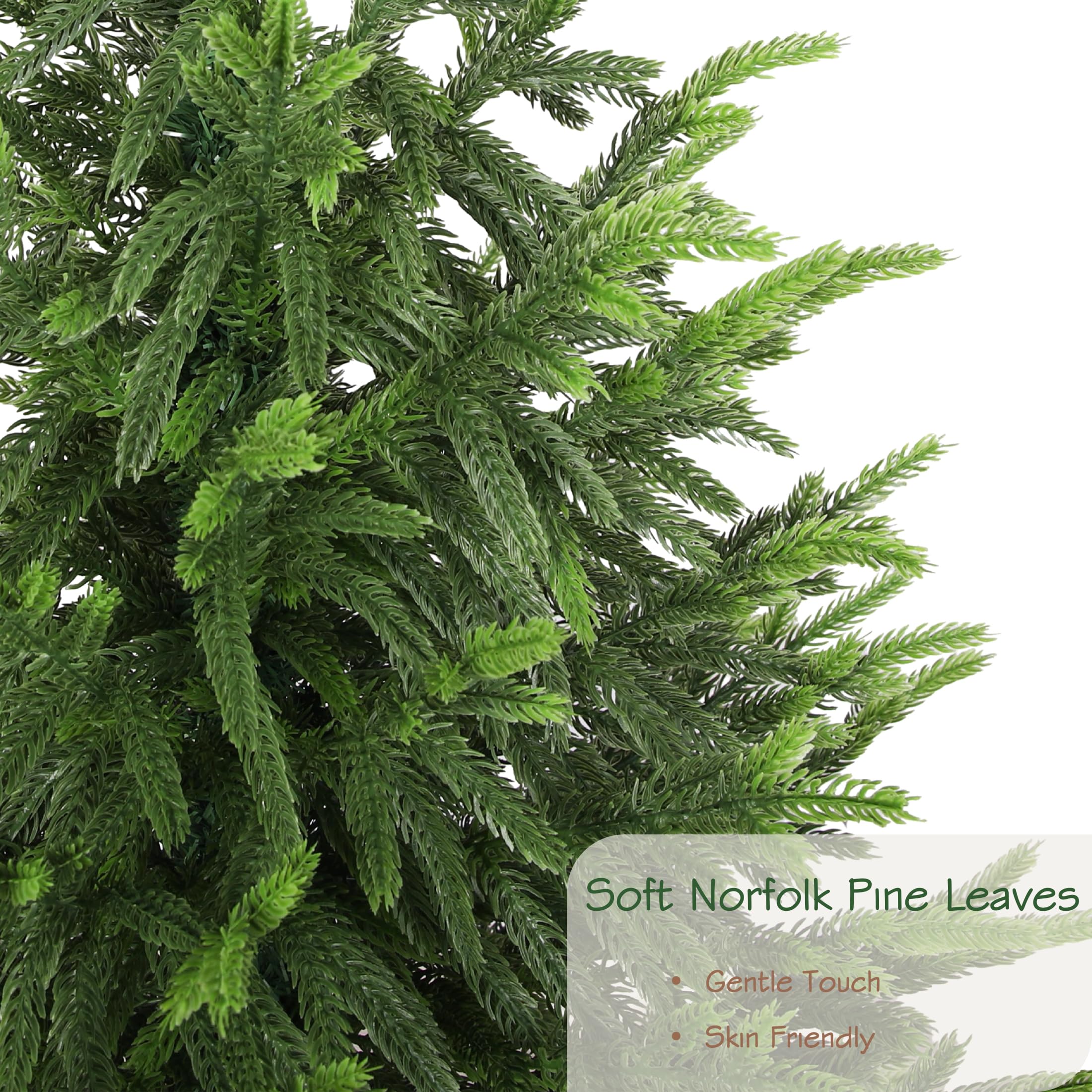 bellacat 150 cm UV-beständiger künstlicher Norfolk-Tannenbaum, mit weichen, realistischen Blättern. Ideal für Terrasse & Weihnachtsdeko. 2pcs