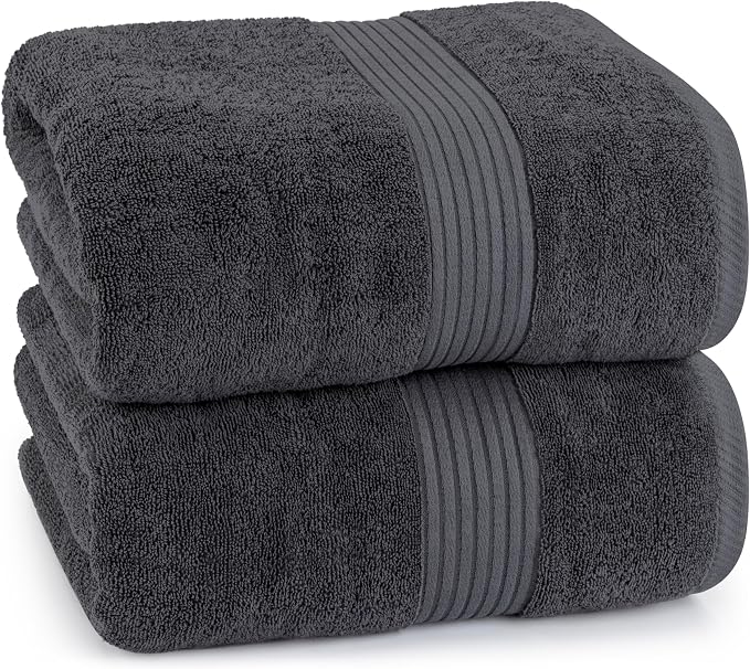 Utopia Towels 4 Pack Bath Towels Set, 27 by 54 Inches, 100% Ring Spun Cotton, Quick Dry, Highly Absorbent, Soft Feel Towels, Perfect for Daily Use, Grey