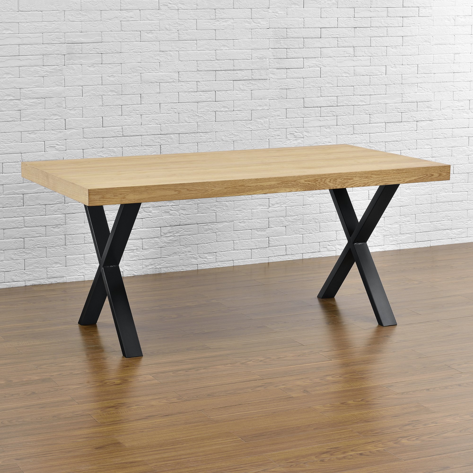 [en.casa] Set di 2 Gambe in Acciaio per Mobili Fai da Te (LxA) 69 x 72 cm Gambe DIY a Forma di X per Tavolo Bancone Incl. Feltrini - Nero