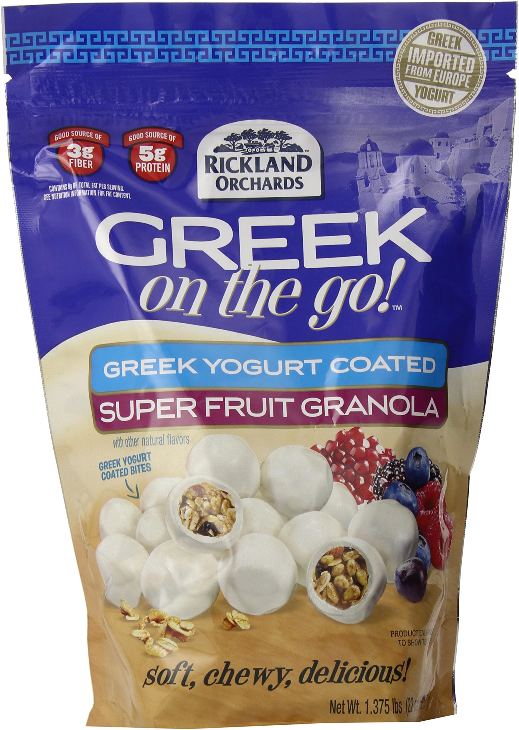 Rickland Orchards Greek On The Go Yogurt Coated Super Fruit Granola, 22 Ounce