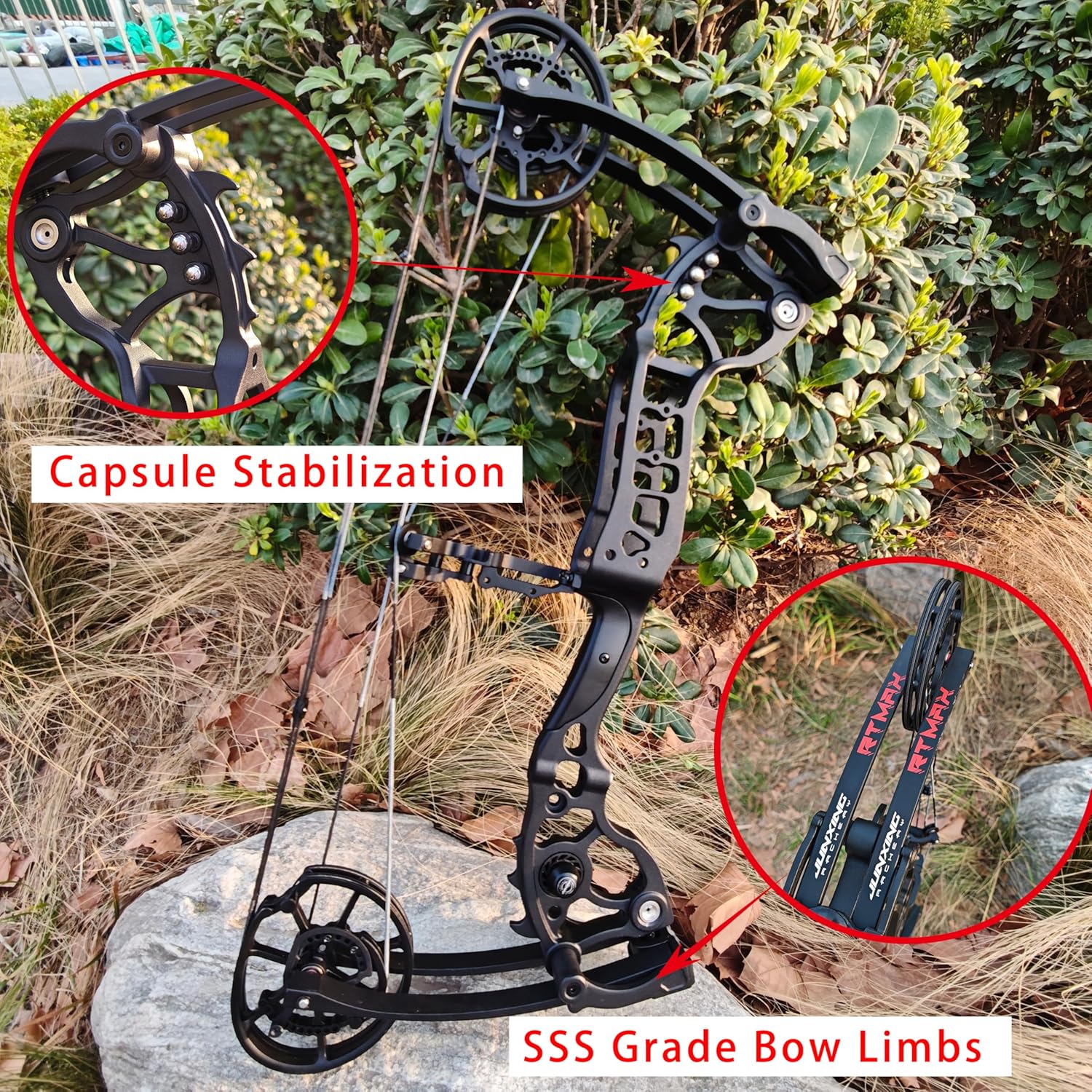 Archery Compound Bow Set with All Accessories Adjustable Draw Weight 20-70 lbs for Adults and Beginners for Outdoor Hunting Target Archery Shooting Practices