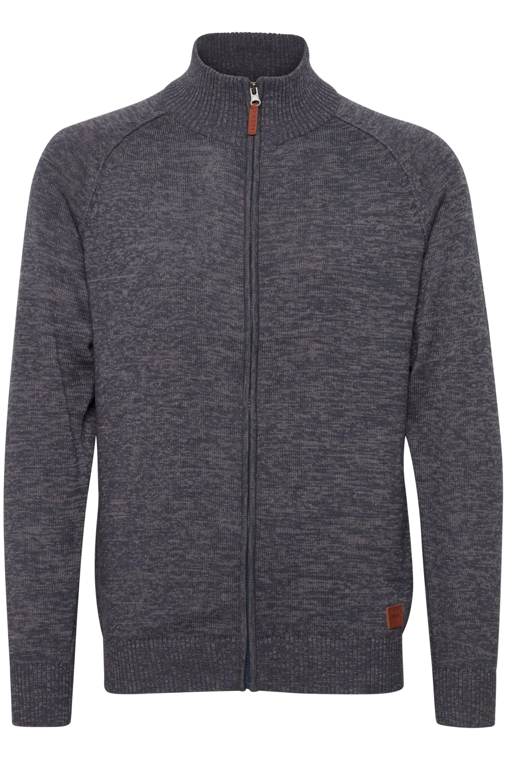Blend BHDaniri Herren Strickjacke Cardigan Feinstrick mit Stehkragen Reißverschluss Rippbündchen Baumwollmischung Regular fit