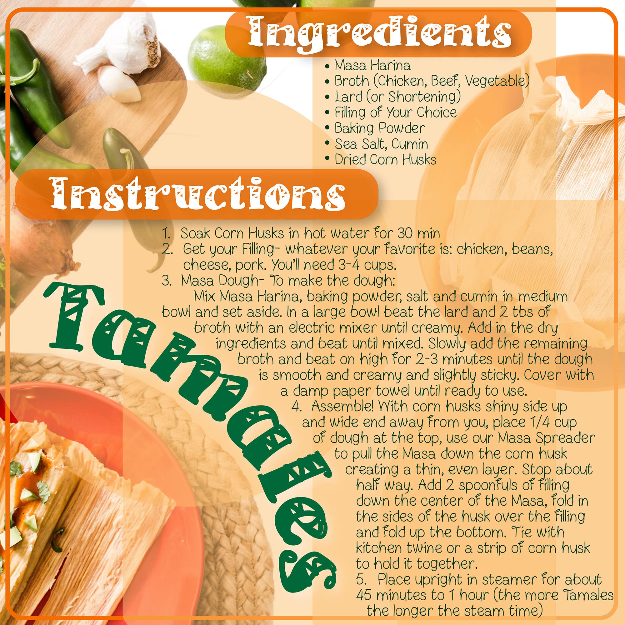 Tamales Masa Spreader w/Easy Grip Ergonomic Handle For