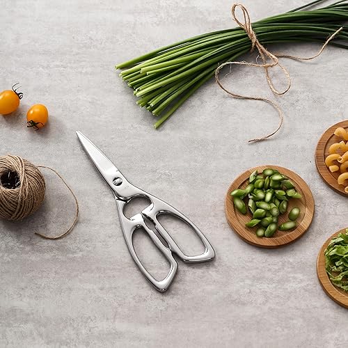 Miniatura 5 de LIVINGO Tijeras de cocina resistentes, multifunción, aptas para lavavajillas, acero inoxidable, forjadas, multiusos, para cortar alimentos, carne,
