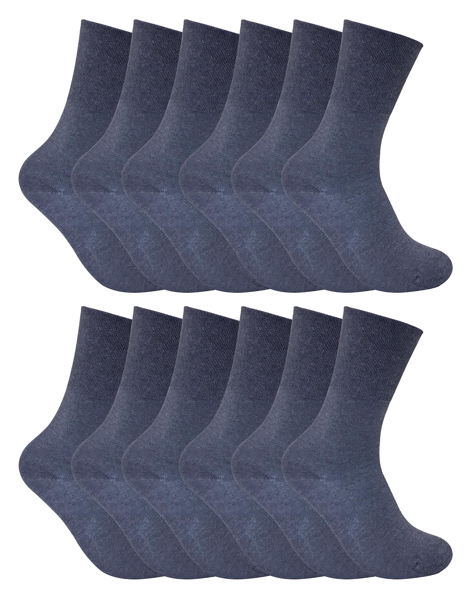 12 Pairs Non Elastic Thermal Diabetic Socks for Poor Circulation - Blue