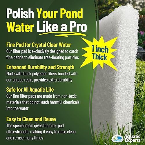 Miniatura 5 de Aquatic Experts Almohadilla de filtro clásica para estanque Koi FINE  Filtro de estanque en rollo blanco a granel, filtros de estanque ultra