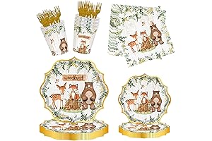 Woodland Baby Shower Party Supplies for Boys Girls Neutral Sage Green Wild...