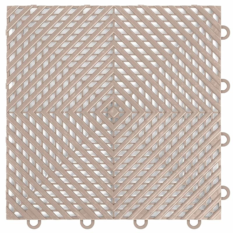 Piso Modular Drenante Nitro Tiles Vented IncStores em Polipropileno, Encaixe Intertravado, Sahara Sand, 30,5 x 30,5 cm, 1 unidade