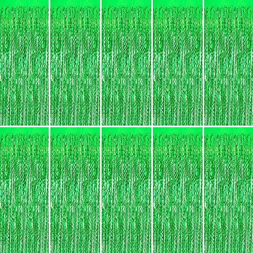 Vista 79 de Cortina cuadrada de oropel para fiesta, 5 cortinas de flecos de papel de aluminio con purpurina, decoración de fiesta, fondo negro para cabina