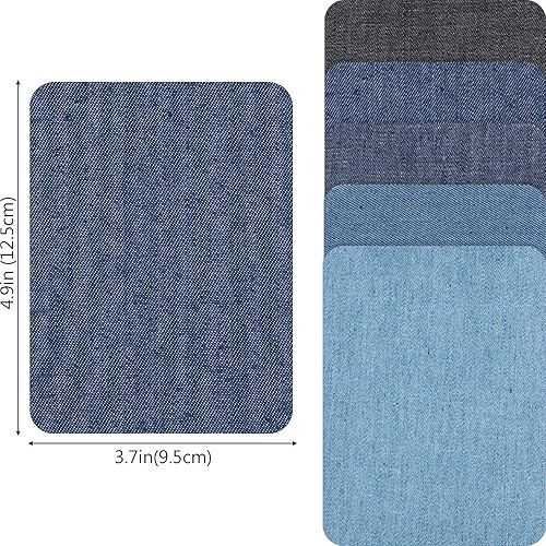 Miniatura 2 de Boao Iron on Patches Iron on Denim Patches Repair Kit for Clothes, Jeans, Jackets, Large Size, 4.9 Inch, Denim Cloth(15 Pieces)