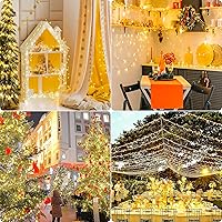 Vista 3 de Luces de Cadena LED de 165 Pies 500LED, Luces de Hadas Estrelladas LED, Luces de Cadena Parpadeantes Luces Decorativas con 8 Modos con Enchufe