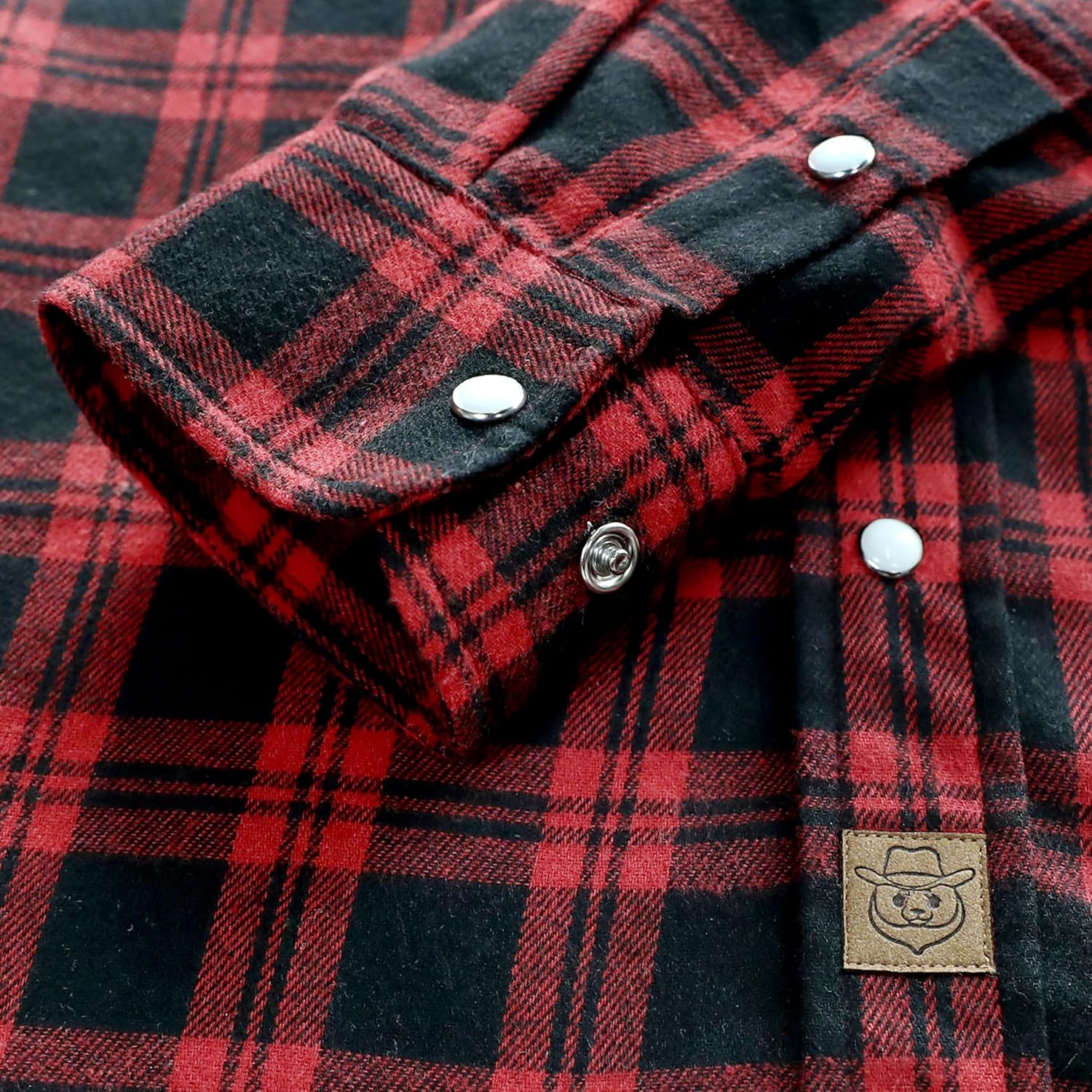 Dubinik® 6 oz Flannel Shirt for Men Western Cowboy Pearl Snap Long Sleeve Work Casual Buttons Vintage Plaid Shirts - Image 2