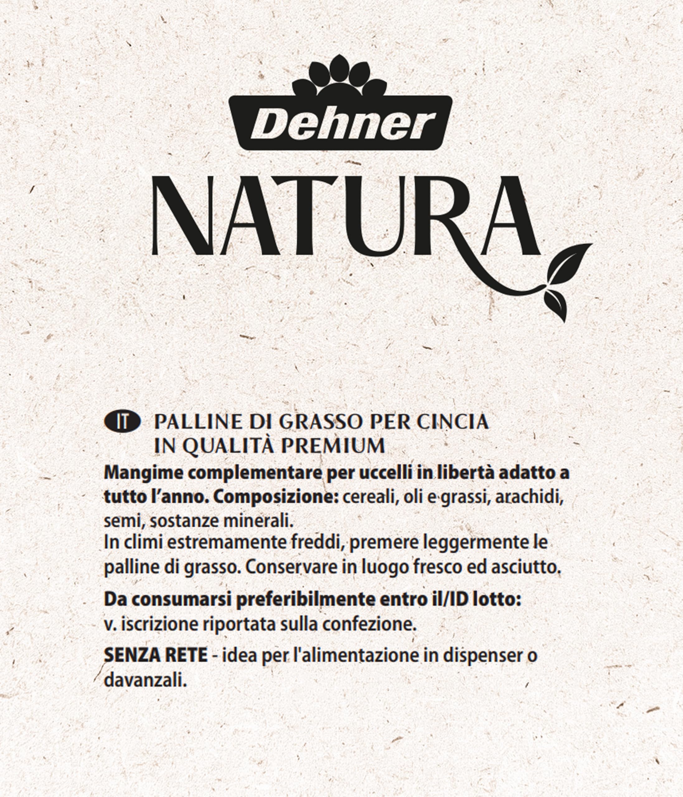 Dehner Natura Mangime per uccelli selvatici palline per cinciallegre 2,7 kg 30 pezzi