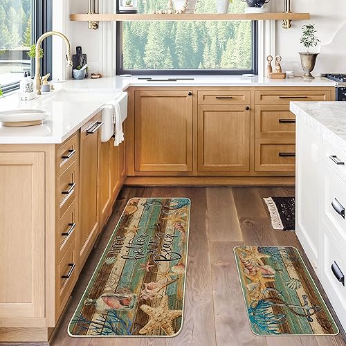 Miniatura 4 de Hexagram Decoración de cocina de Pascua juego de 2 alfombras y tapetes de cocina de Pascua tapete de cocina para piso decoración de primavera y