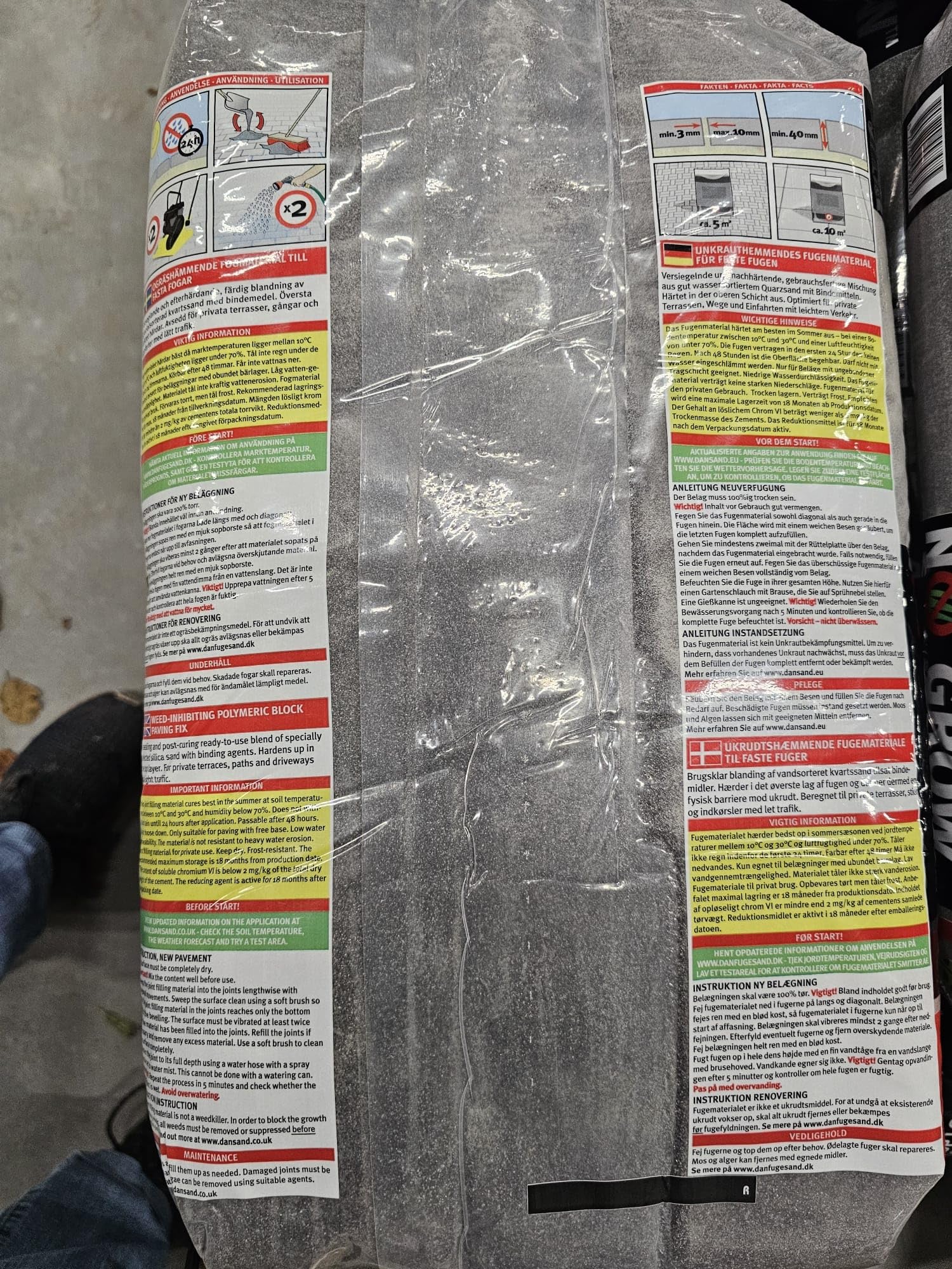 Pflasterfugenmörtel "Ohne Unkraut" Dansand 2-15mm 20 kg anthrazit