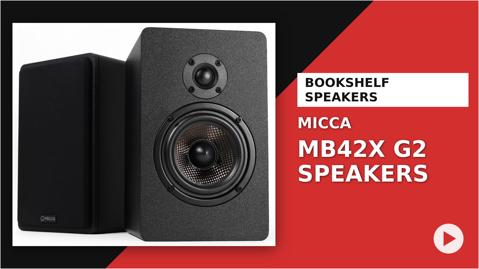Watch Micca MB42X G2 Bookshelf Speakers, 2-Way ﹙Black, Pair