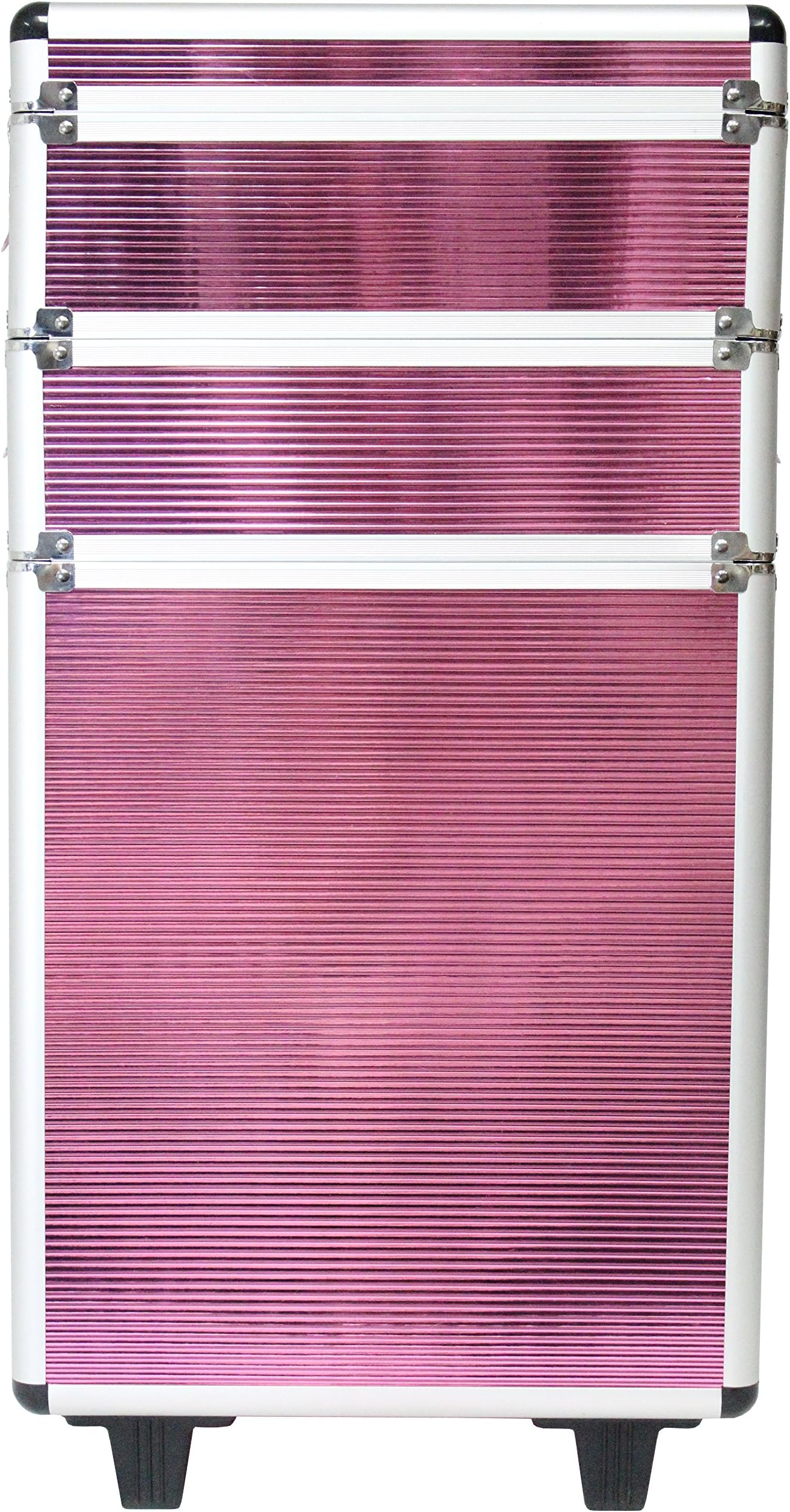 Textured Pattern Professional Makeup Artist Rolling Cosmetic Organizer Trolley Case 26 Inches