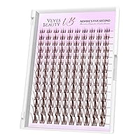 Vista 9 de VEYESBEAUTY Extensiones de Pestañas en Racimo Banda Delgada e Invisible DIY Pestañas Postizas Individuales Serie de Cinco Segundos