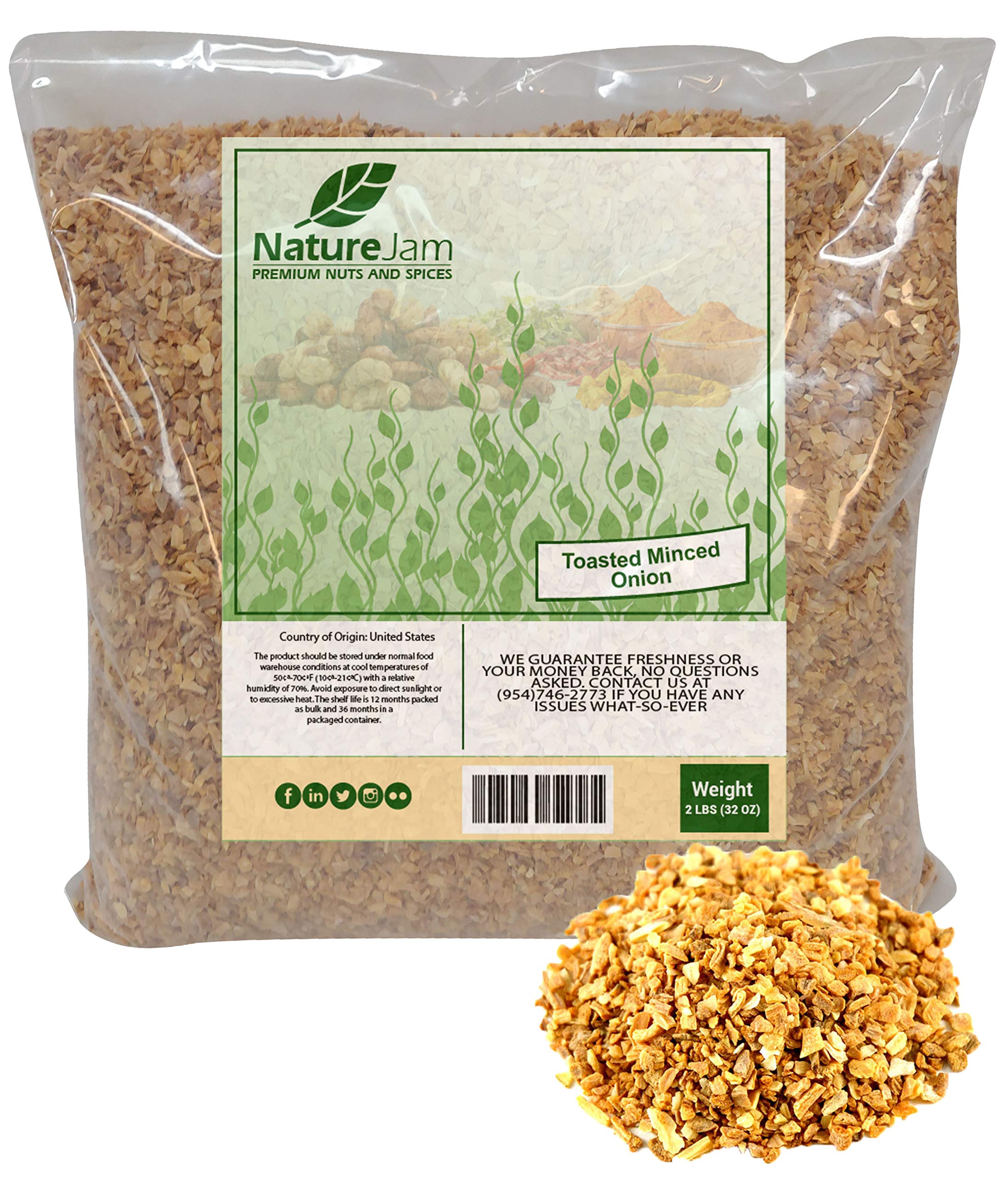 Naturejam Minced & TOASTED Onions (2 Pounds)