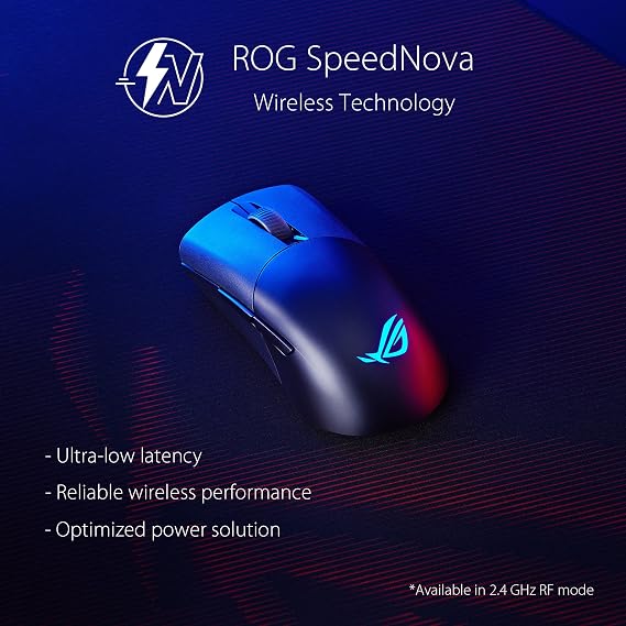 Asus ROG Keris Wireless AimPoint Gaming Mouse, M - Black | 2.4GHz RF, Bluetooth, Wired, 36000 DPI sensor, 5 programmable buttons, ROG SpeedNova, Replaceable switches, Paracord cable