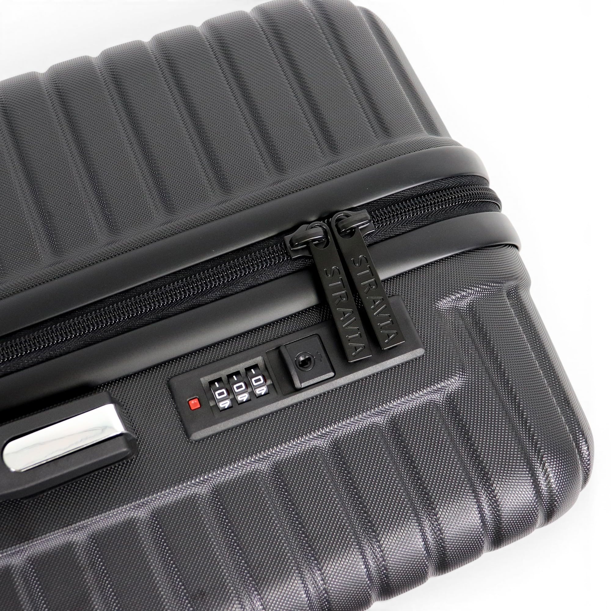 Del – Valise Moyenne 65 cm – ABS Légère et Résistante – Bagage Rigide – Serrure à Code Sécurisée – 4 Roues Double Ultra Fluides – Noir – 65 x 44 x 26 cm
