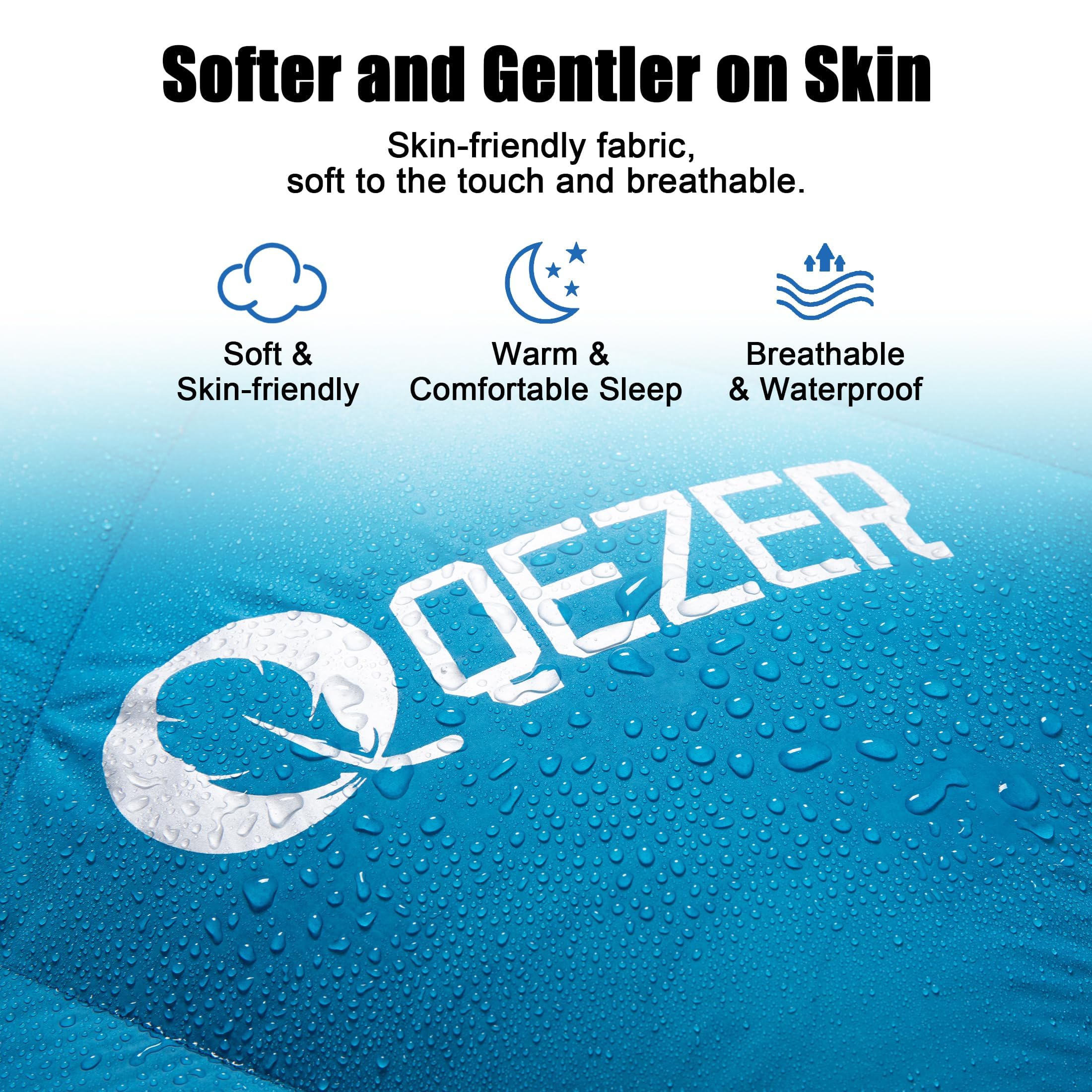 ［中古］QEZER ダウンシュラフ 600FP春夏秋 2個セットブラック ブルー 中古］QEZER ダウンシュラフ 600FP春夏秋 2個セットブラック