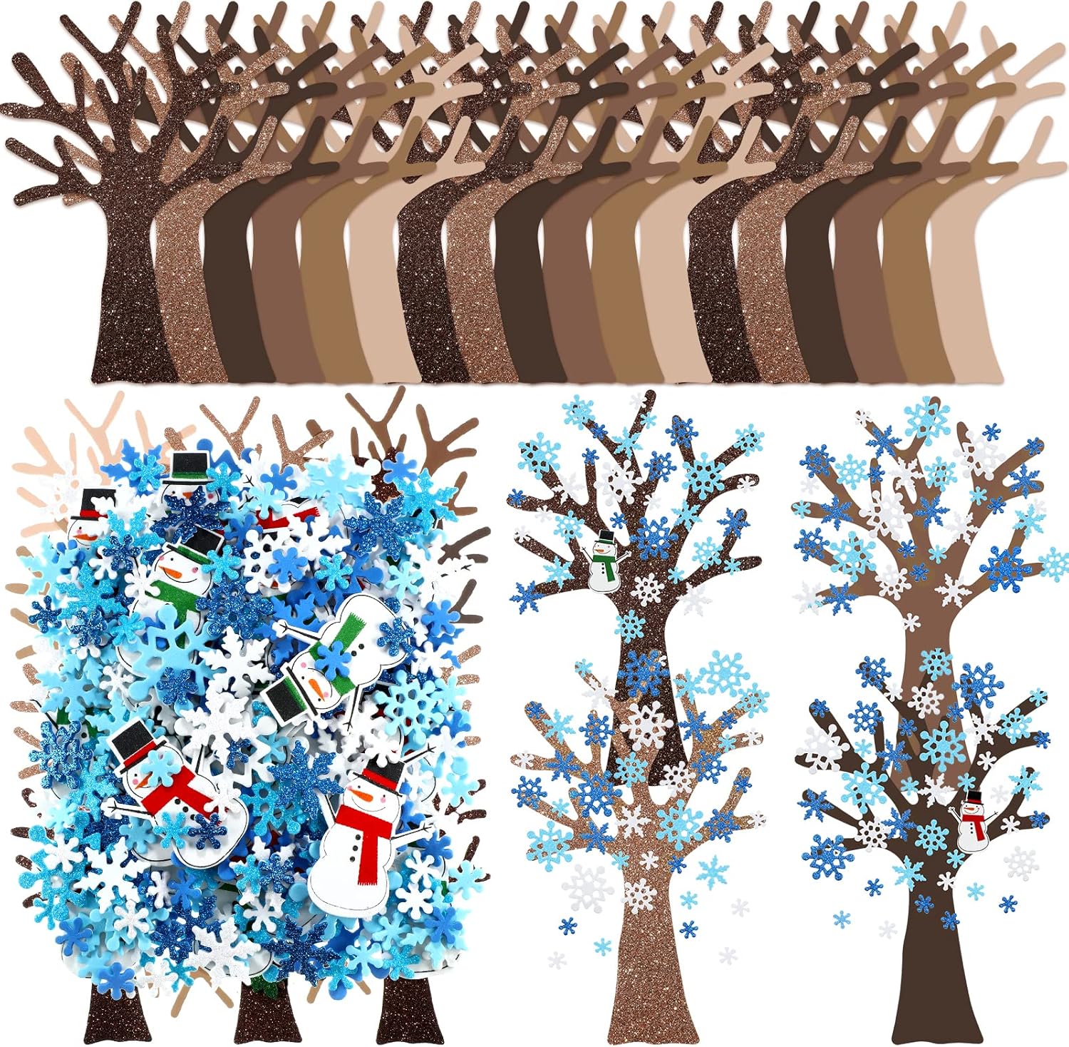 224 Pcs Heart Stickers Valentines Craft Kit Red Pink Foam Heart Shaped Tree Glitter Self Adhesive Stickers Valentines Classroom Gifts for Art Family Activity