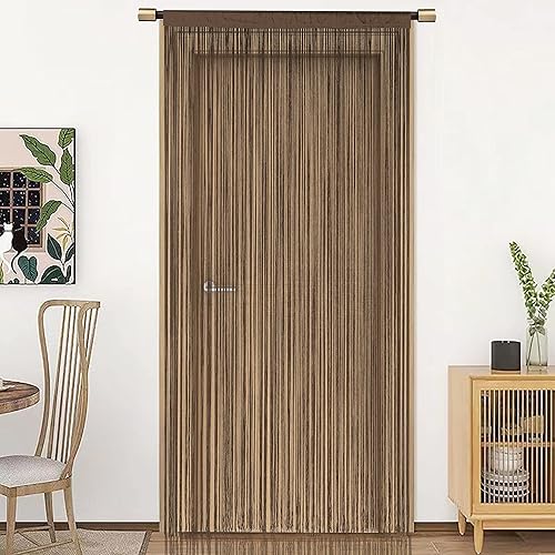 Miniatura 2 de Cortinas para puerta con flecos delgados densos para dormitorio, divisor de habitación, para sala de estar