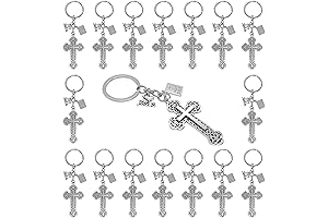 Classic Cross Keychain Favors for Christian Communion - 20PCS Jesus Cross Book...