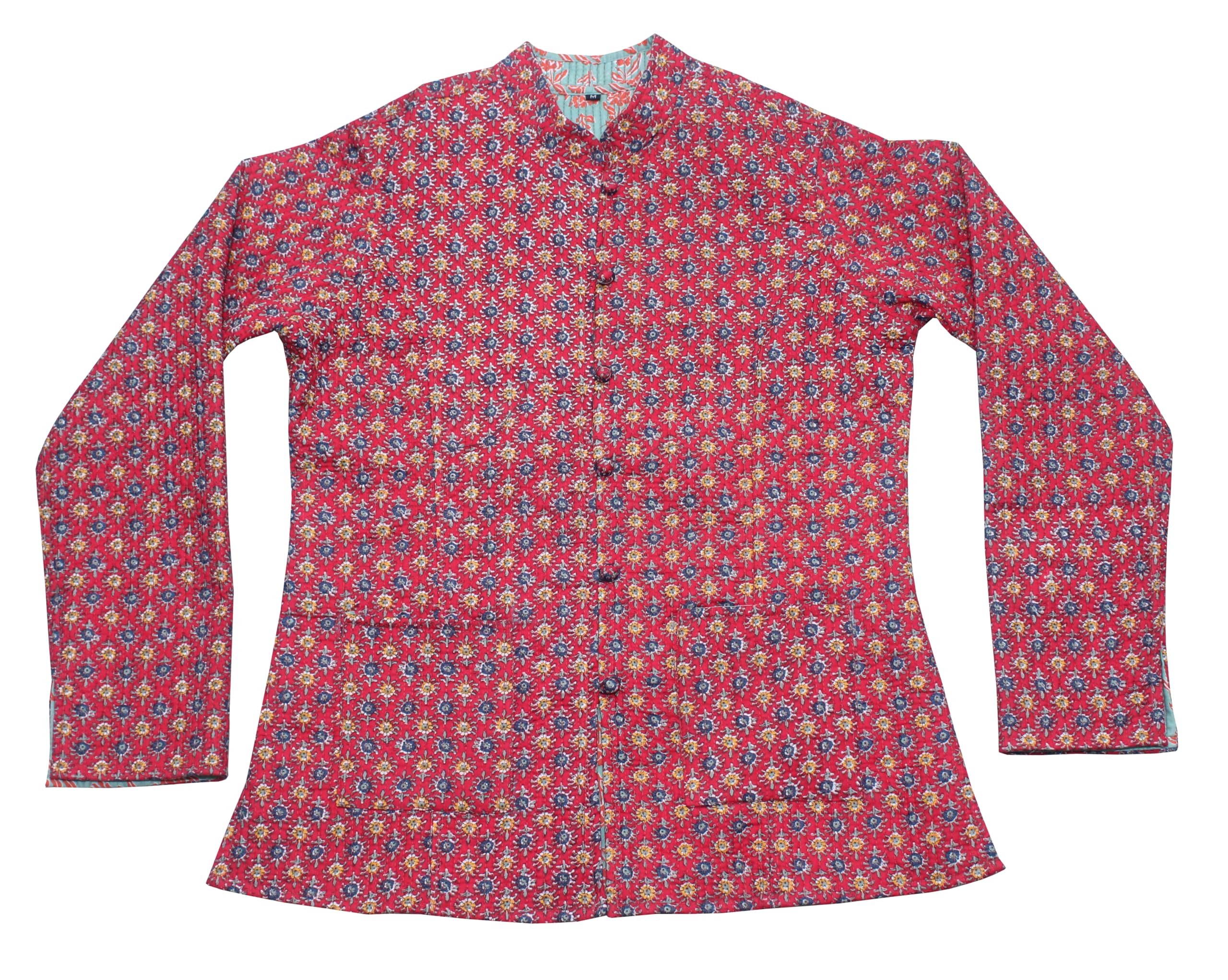 shubhangi collections Women's Red Cotton Quilted Reversible Full Sleeve Jacket-picture-48