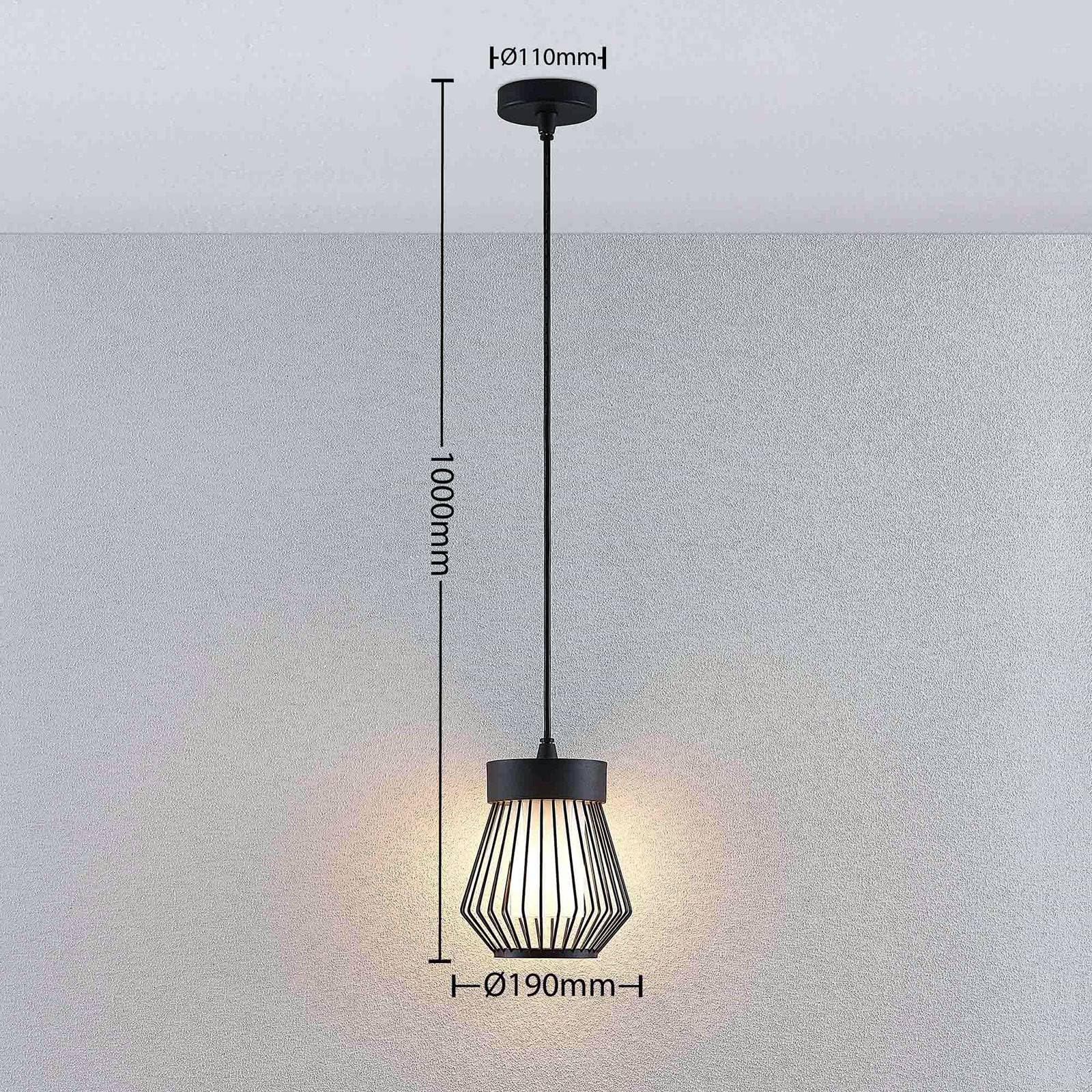 Lindby lámpara colgante de exterior en blanco, negro, luminaria suspendida | ip44 protección contra salpicaduras, e27, vintage para terraza, balcón