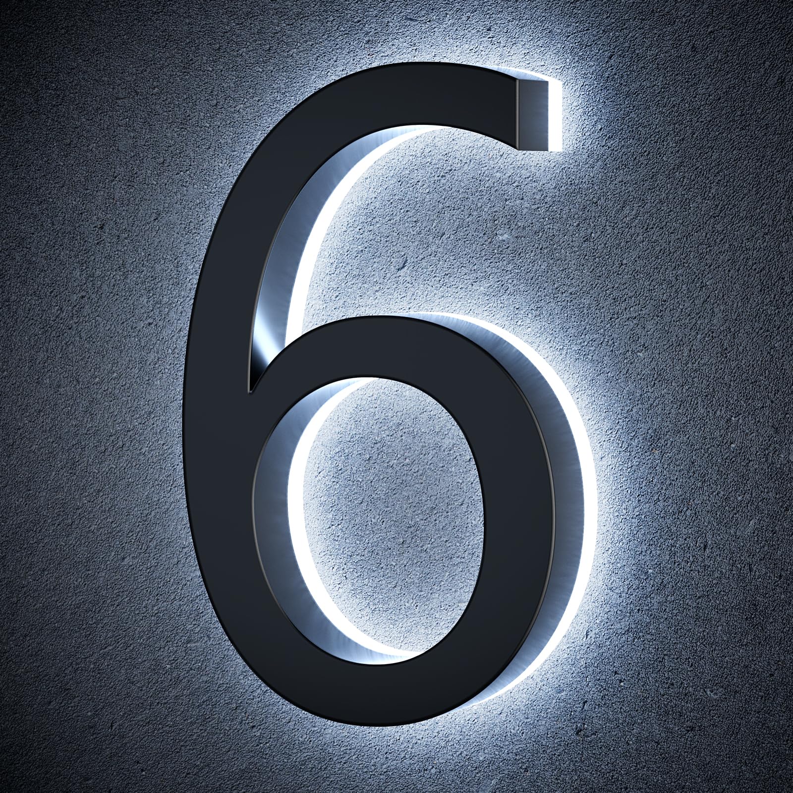 LLtronation 9 Inch Backlit House Numbers for Outside, Stainless Steel, LED Illuminated Home Address Number, Modern Lighted Address Signs for Houses, Restaurant, Waterproof