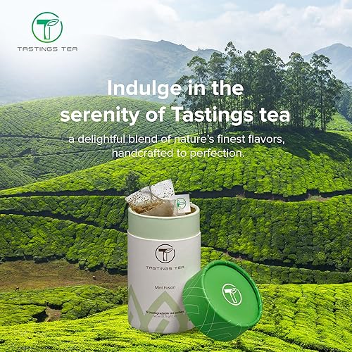 Miniatura 2 de Tastings Tea Mint Fusion bolsas de té orgánicas de menta y menta con té negro robusto y hierba de limón para claridad y energía de origen sostenible