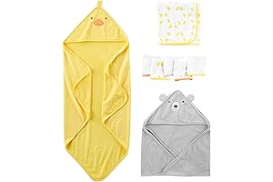 Simple Joys by Carter's Hooded Towel and Washcloth Set for Snuggly Bath Times