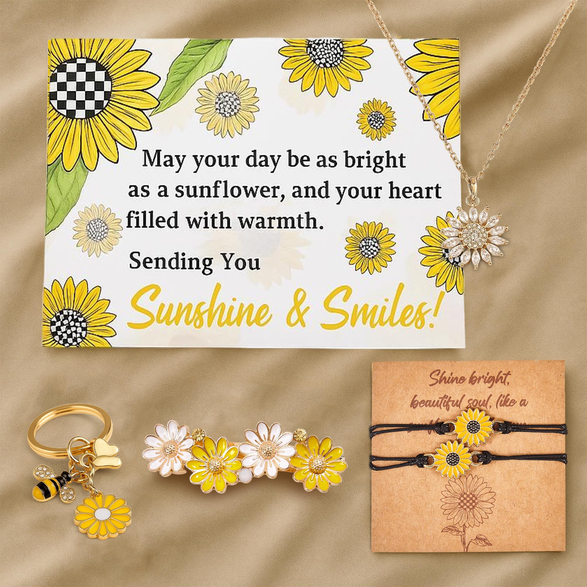 Andlane Sunflower Gifts for Women - Unique Gift Basket Set - Birthday Gifts for Women, Best Friend, or Sister - Sunshine Box Care Package, Get Well Soon, Thinking of You, Friendship Basket 18Pcs Large