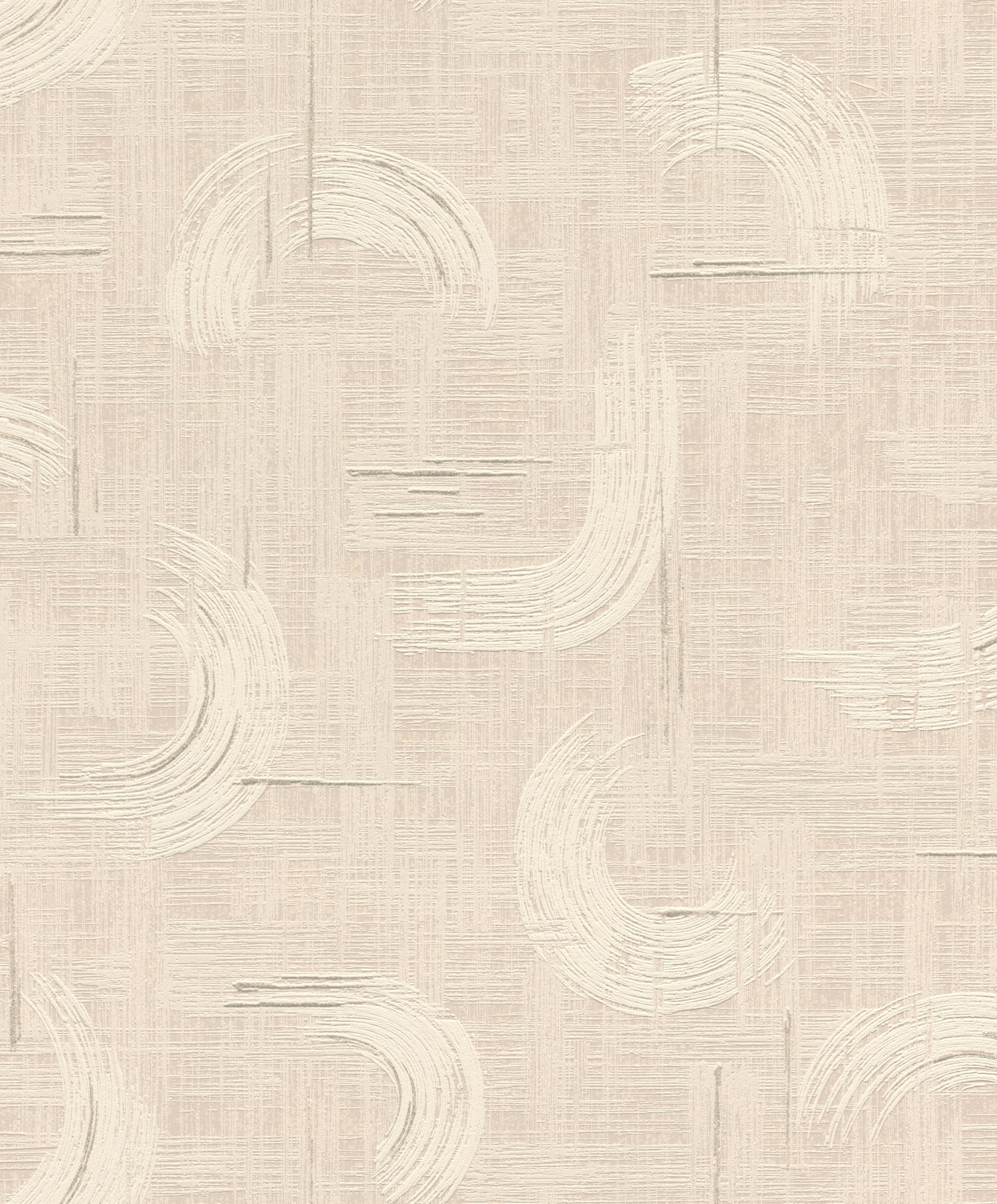 Rasch Beige Non-Woven Wallpaper Brush Strokes - Textured Wallpaper Natural Colours In For An Elegant Living Ambience - Easy Wallpapering And Paintable - 10.05 M X 0.53 M