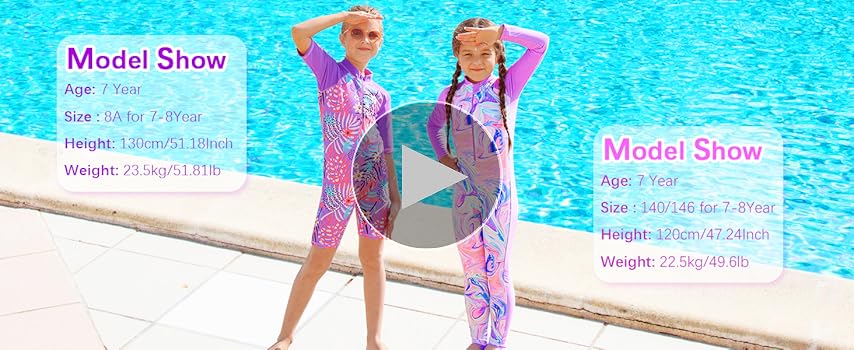 Amazon.com: TFJH E Girls Bathing Suits One Piece Long Sleeve
