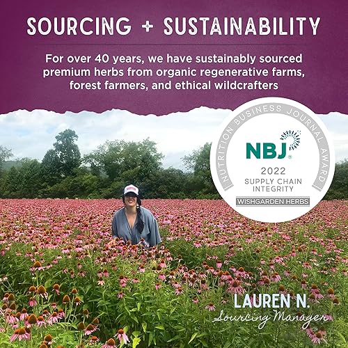 Miniatura 7 de WishGarden Herbs Clear Complexion Blemish Buster - Suplemento para el acné a base de plantas con caléndula, bardana y diente de león que apoya la